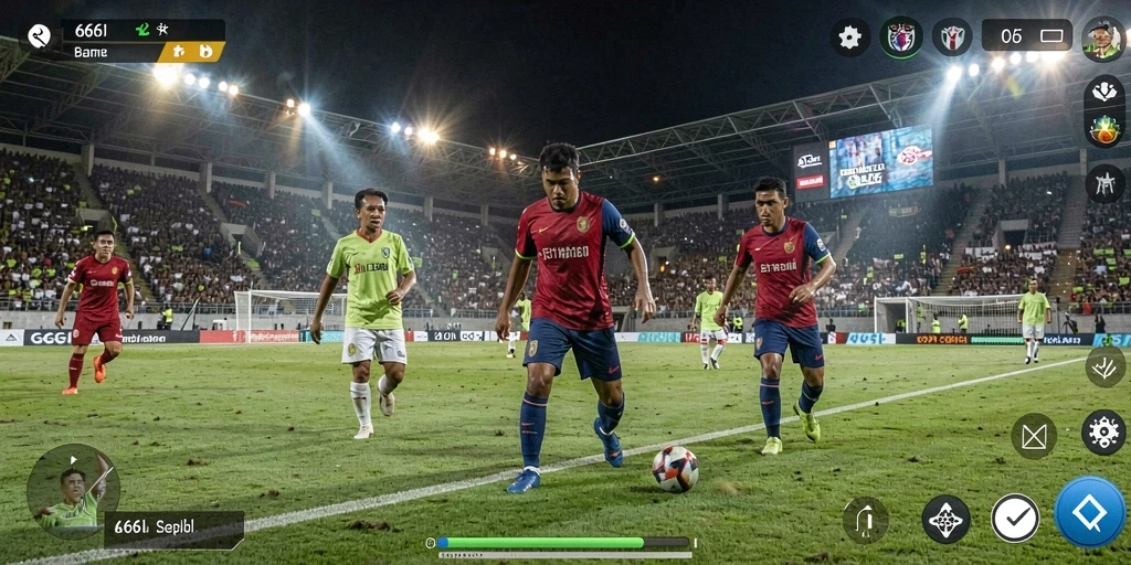 Gameplay menarik dalam 666I yang menghadirkan pengalaman sepak bola nyata.