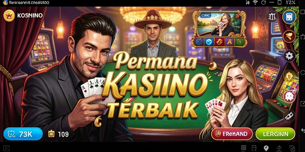 Tampilan screenshot utama 73K yang menggambarkan keseruan permainan kasino.