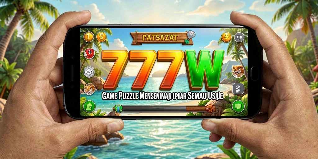 Tampilan gameplay dari 7777W yang penuh warna dan menarik.