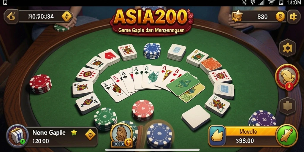Tampilan gameplay seru ASIA200 dalam memainkan Gaple.