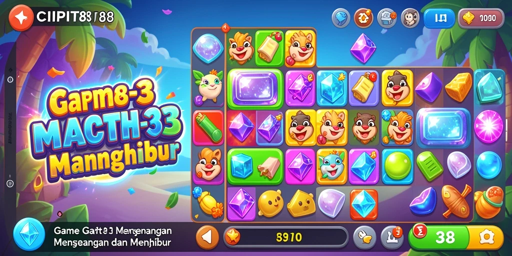 Tampilan gameplay seru dari game Match-3 CIPIT88.