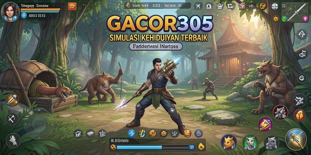 Screenshot GACOR305 menampilkan karakter berinteraksi dalam gameplay Simulation yang mendalam.