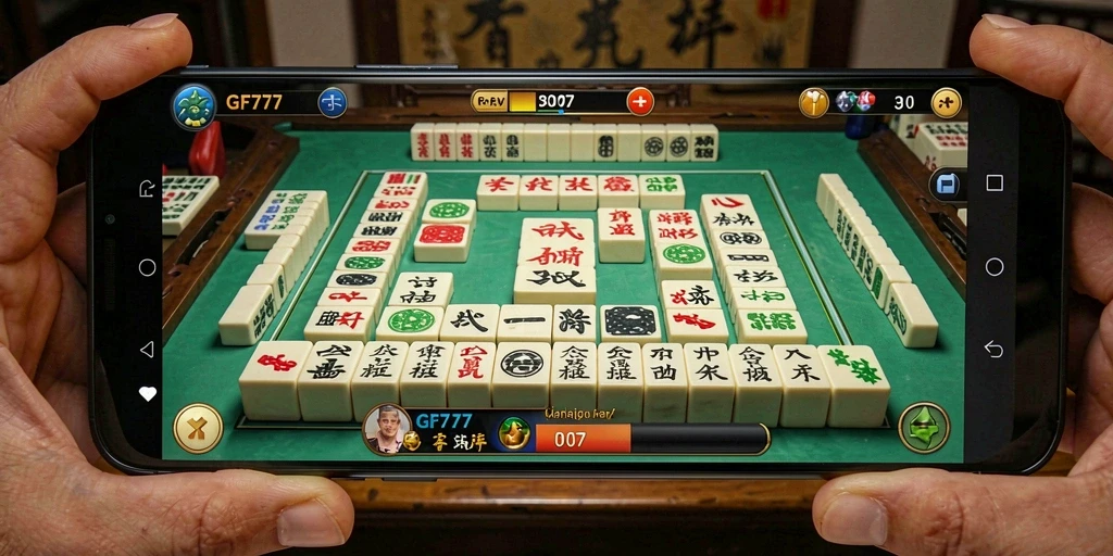 Screenshot utama GF777 menampilkan gameplay Mahjong yang seru dan menantang.