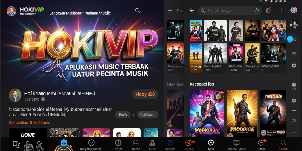 Screenshot gameplay HOKIVIP menampilkan antarmuka aplikasi musik yang menarik.
