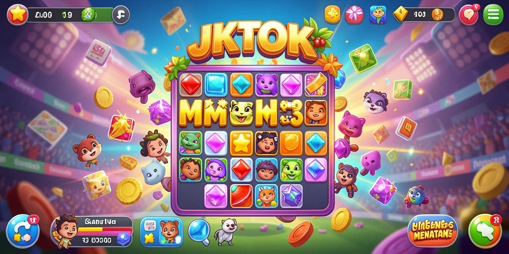 Tampilan gameplay <strong>JKTOK</strong> yang penuh warna dan tantangan menarik.
