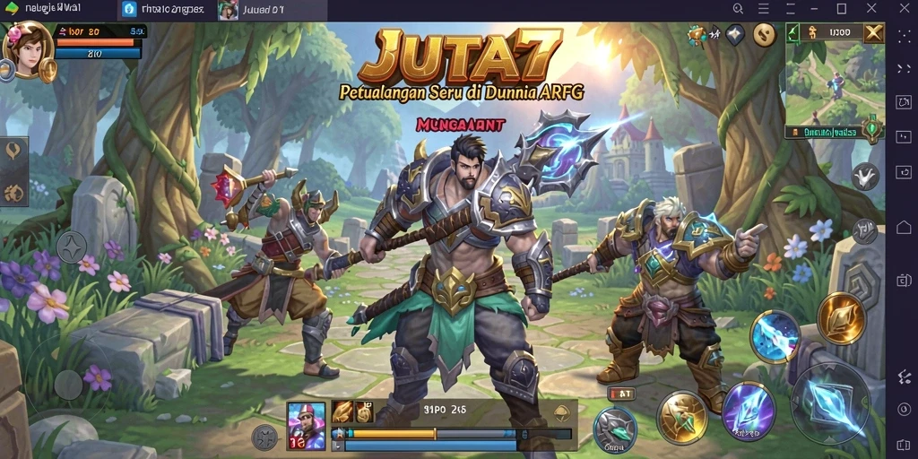 Screenshot gameplay <strong>JUTA7</strong> menampilkan karakter beraksi melawan musuh yang menantang.