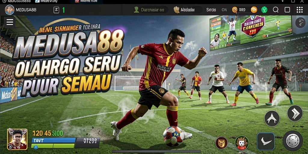 Tampilan menarik dari gameplay olahraga mendebarkan di MEDUSA88.