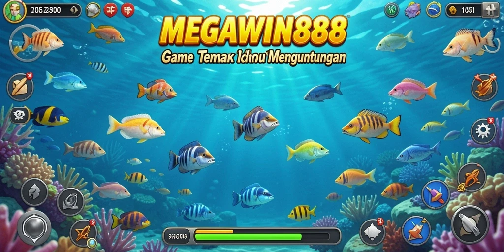 Gameplay seru MEGAWIN888 saat menembak ikan.