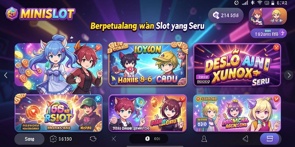 Screenshot gameplay menunjukkan karakter Anime dalam aksi slot yang mendebarkan.