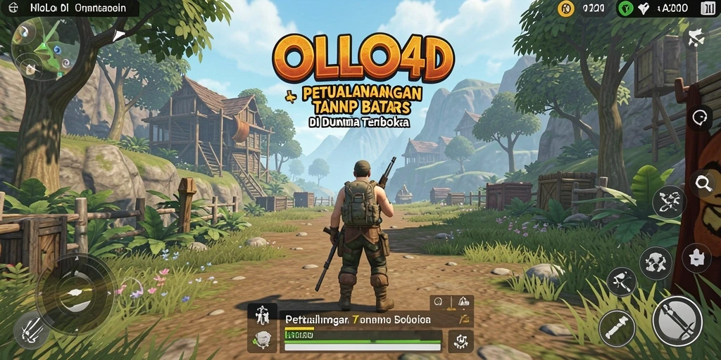 Screenshot OLLO4D menampilkan dunia luas yang bisa dijelajahi pemain.