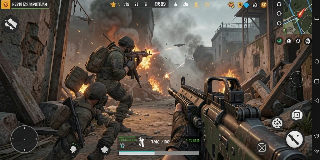 Tangkapan layar gameplay RR89 menampilkan tindakan tembak-menembak yang mendebarkan.