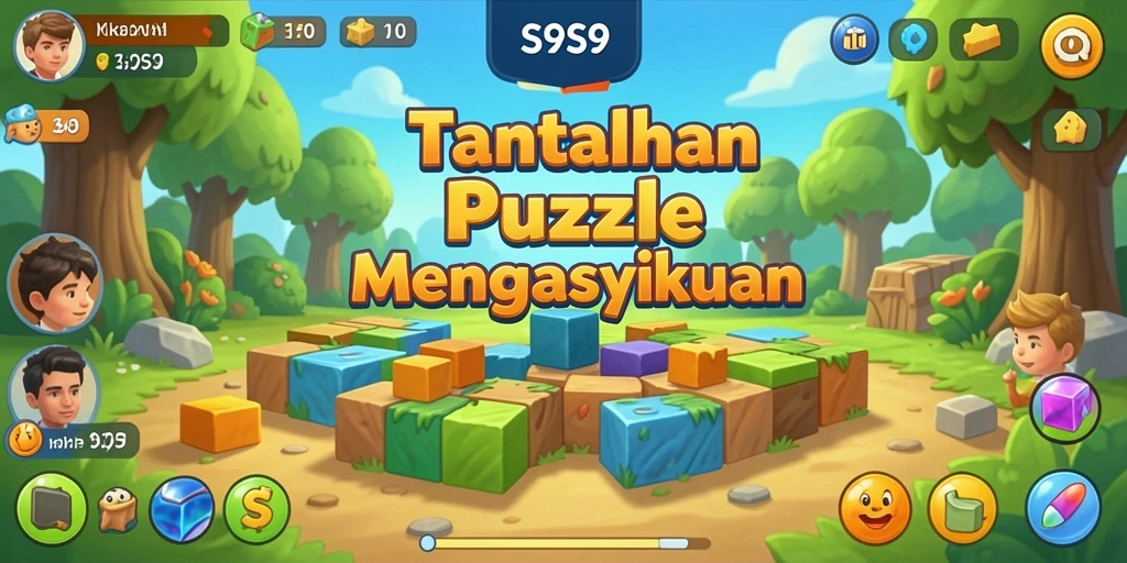 Tampilan gameplay S9S9 dengan berbagai teka-teki menarik.