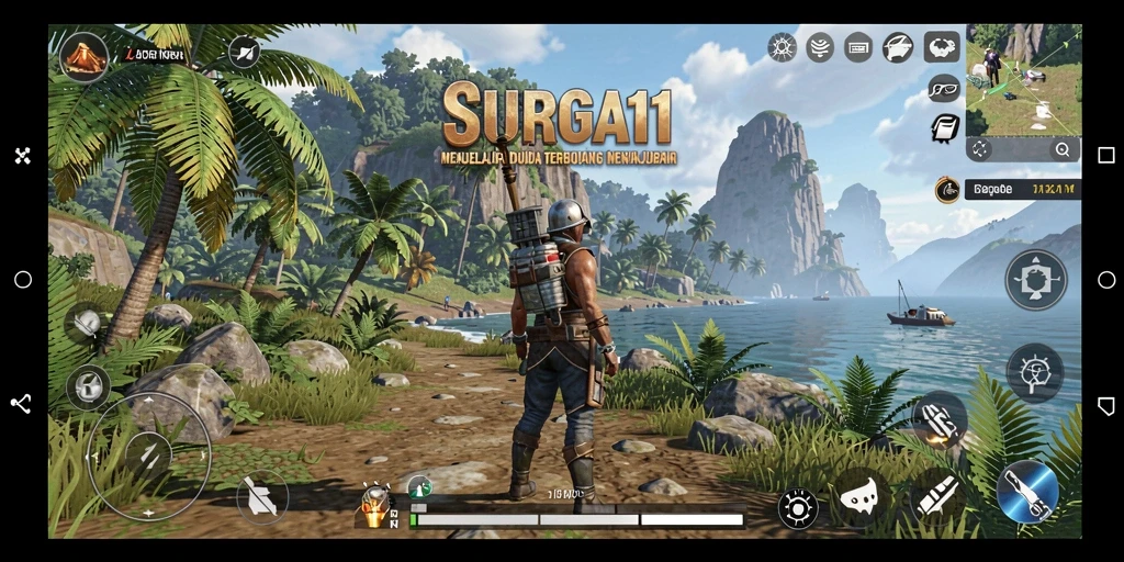 Ilustrasi gameplay SURGA11 yang penuh petualangan di dunia terbuka.