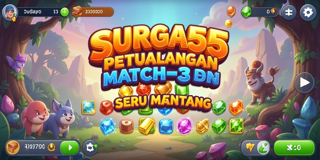 Tampilan gameplay <strong>SURGA55</strong> saat mencocokkan objek dengan cerah dan dinamis.