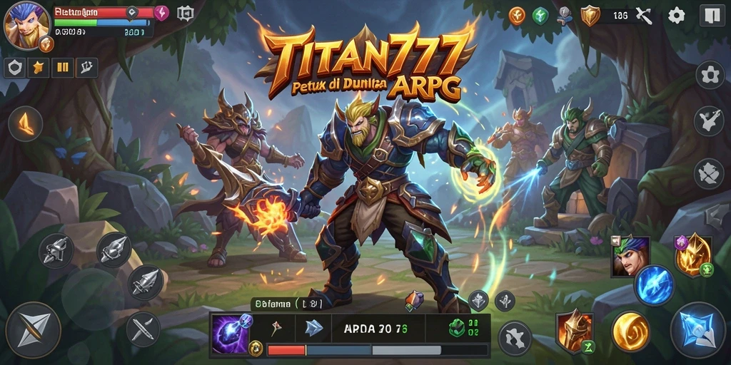 Tampilan menakjubkan dari gameplay ARPG TITAN777 yang mendebarkan.