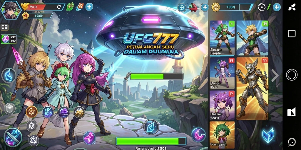 Tampilan memukau dari karakter Anime dalam gameplay UFO777.