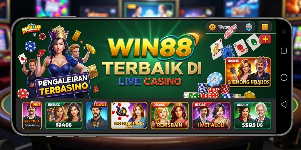Screenshot gameplay WIN88 menampilkan dealer langsung dan suasana kasino yang realistis.