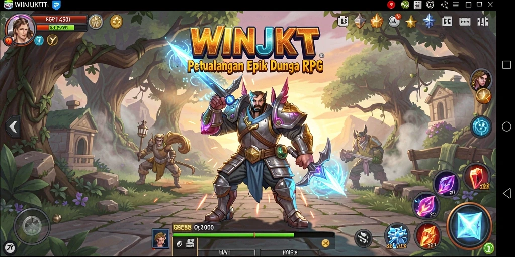 Tangkapan layar gameplay WINJKT menunjukkan aksi pertempuran yang seru.