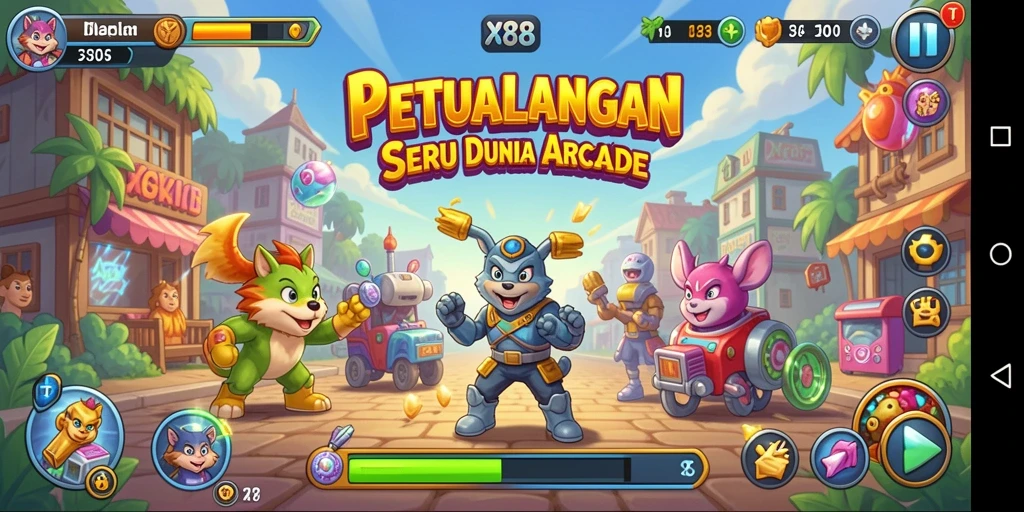 Tangkapan layar gameplay X88 menunjukkan aksi seru dalam permainan arcade.